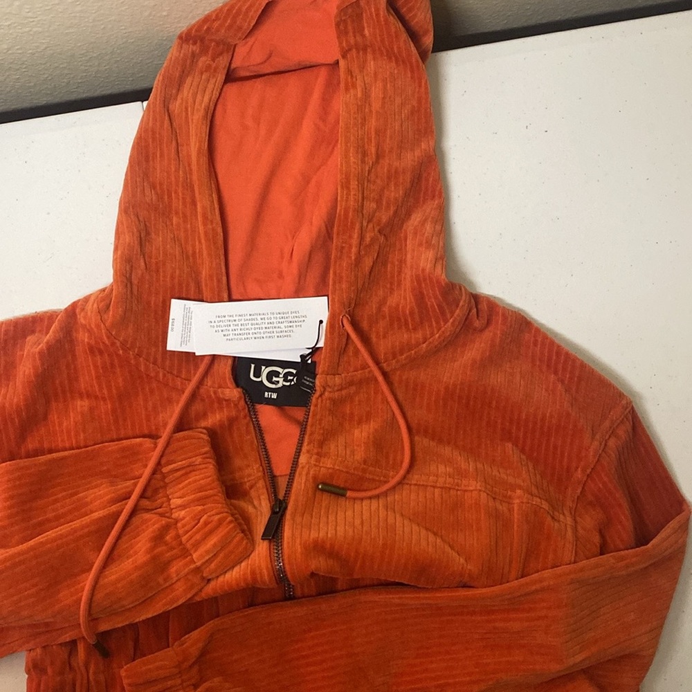 UGG Rust Orange Corduroy Hooded Jumpsuit - Picture 4 of 6